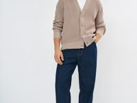 Кардиган из мягкой пряжи, Бежевый