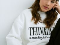 Свитшот с вышивкой для девочек, Белый