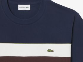 Мужская хлопковая футболка Lacoste колор-блок