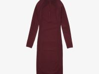 Женское облегающее длинное платье Lacoste на молнии с длинным рукавом