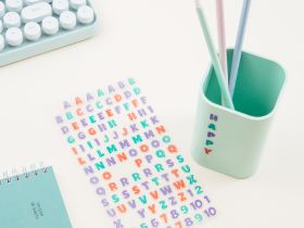 Наклейки гелевые MESHU "Alphabet", 10*22см, 122 наклейки