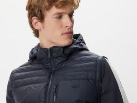 Мужской утеплённый жилет Lacoste с капюшоном