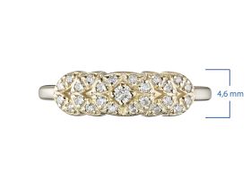 Классическое кольцо из желтого золота с бриллиантами э0301кц06210504