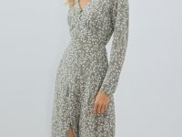 Платье макси с принтом, Зеленый