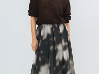 Джемпер оверсайз из пряжи с мохером, Коричневый