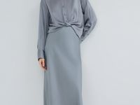 Блузка из сатина, Серый