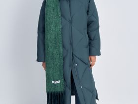 Двухцветный шарф с бахромой