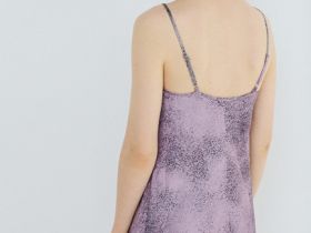 Платье с принтом из жатого сатина, Розовый