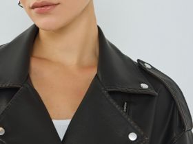 Куртка-косуха из искусственной кожи, Коричневый