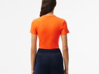 Женская футболка Lacoste Slim Fit из хлопка в рубчик