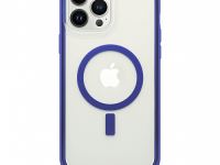 Чехол-накладка Dfansdesign Magsafe Case для Apple iPhone 14 Pro Max пластиковый прозрачно-белый (голубая рамка)