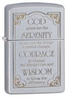 Зажигалка ZIPPO Serenity, латунь с покрытием Satin Chrome™, серебристый, матовая, 36х12x56 мм