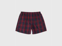 Текстильные трусы-боксеры в клетку, Синий