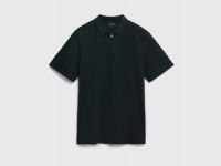 Поло из техноткани с воротником на молнии, Черный