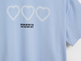 Футболка с принтом для девочек, Голубой