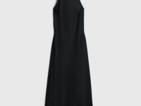 Сатиновое платье с американской проймой, Черный