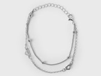 Серебристый браслет-цепочка Глория Джинс