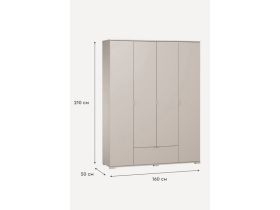 Распашной шкаф Стелла 4.1-160x210 Латте