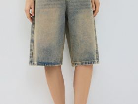 Шорты-бермуды со средней посадкой, Голубой