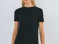 Полупрозрачная футболка в рубчик, Черный