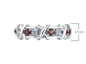 Кольцо из серебра с гранатами э0666кц06163900