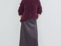 Джемпер из пушистой пряжи, Фиолетовый