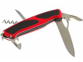 Нож перочинный Victorinox RangerGrip 61, сталь X55CrMo14, рукоять полиамид, красно-чёрный, 11 функций, 130мм