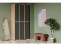 Распашной шкаф Флавир 3-120x250 Рогожка Графитовый