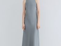 Сатиновое платье с американской проймой, Серый