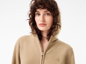 Женский шерстяной свитер-толстовка Lacoste на молнии с капюшоном