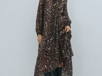 Платье из лиоцелла с бантом, Бежевый