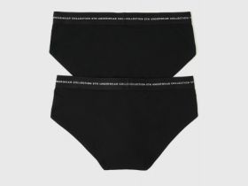 Трикотажные трусы-брифы, 2 шт., Черный