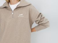 Толстовка с воротником-стойкой на молнии, Коричневый