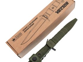 Тактический нож Kizlyar Supreme Vector Olive, сталь AUS-8 TW, армейский нож