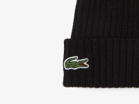 Шерстяная шапка Lacoste унисекс в рубчик