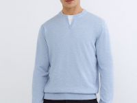 Джемпер с V-вырезом, Голубой
