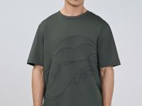 Футболка с абстрактной вышивкой, Зеленый