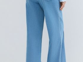 Широкие джинсы со стрелками, Голубой