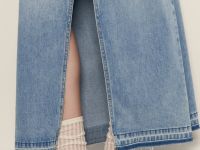 Джинсовая юбка макси с разрезом