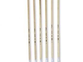 Кисть щетина №6 плоская, удлиненный ворс Гамма "Студия" длинная ручка