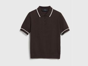 Базовый джемпер поло с коротким рукавом, Коричневый