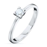 Помолвочное кольцо из белого золота с бриллиантом э4701кц11101900