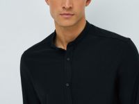 Рубашка из тонкого трикотажа, Черный