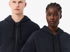 Толстовка Lacoste свободного кроя унисекс с эффектом стирки