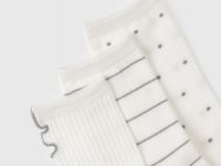 Носки с волнистым краем, 3 пары, Белый