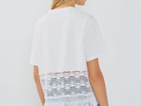 Футболка с кружевом и бахромой, Белый