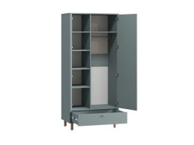 Распашной шкаф Дикинс 2-85x190 Серо-зеленый