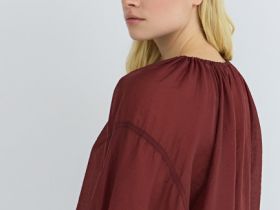 Блузка из тенселя с завязками, Оранжевый