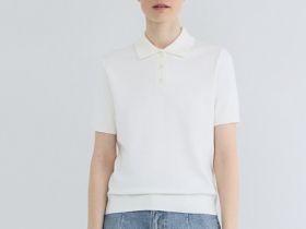 Базовый джемпер поло с коротким рукавом, Белый