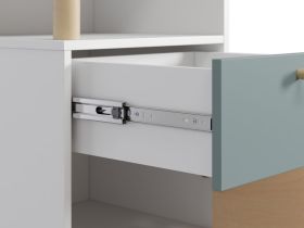 Стеллаж Дикинс 45x190 Береза/Серо-зеленый